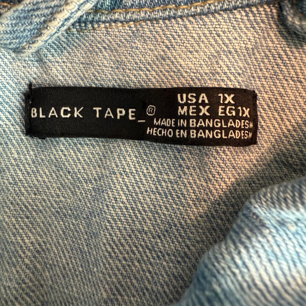 Women's Black Tape Patchwork‎ Denim Blue Jean Button Front Jacket Size 1X NEW119 - Picture 4 of 9
